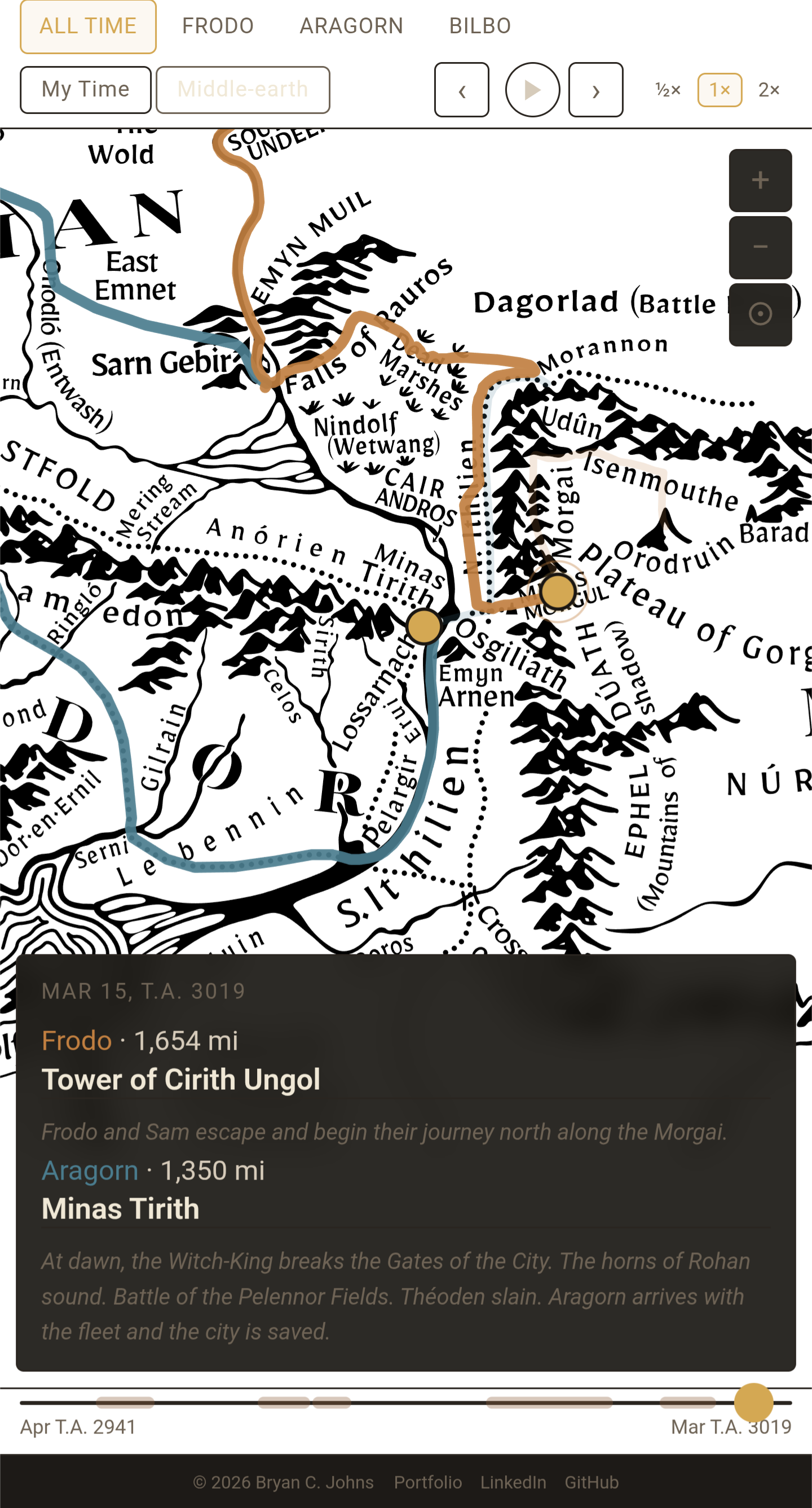 Mobile layout with info panel below the map