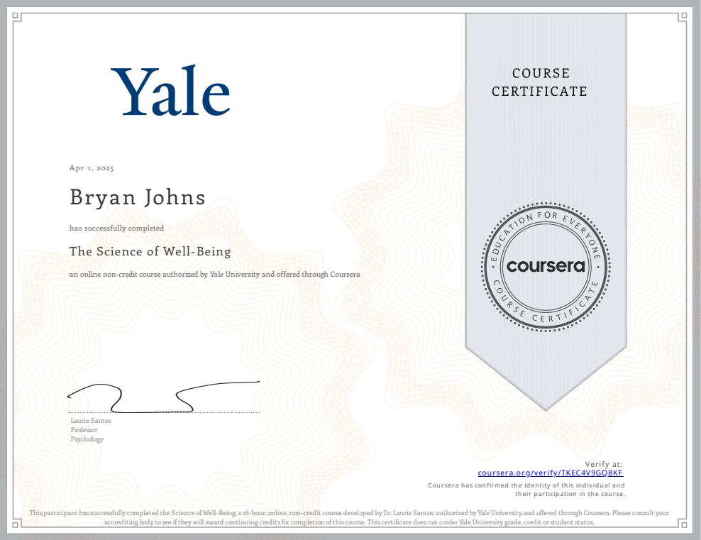 Yale Science of Well-Being