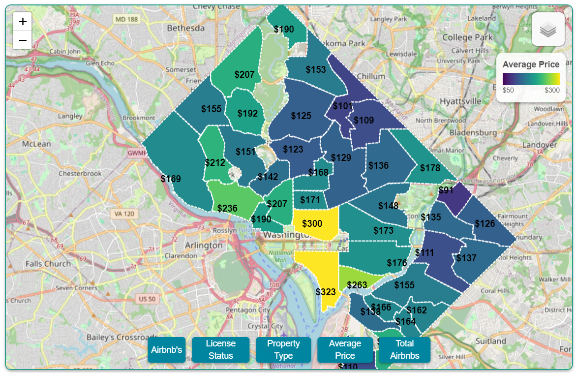 Choropleth Map of Average Price per Neighborhood